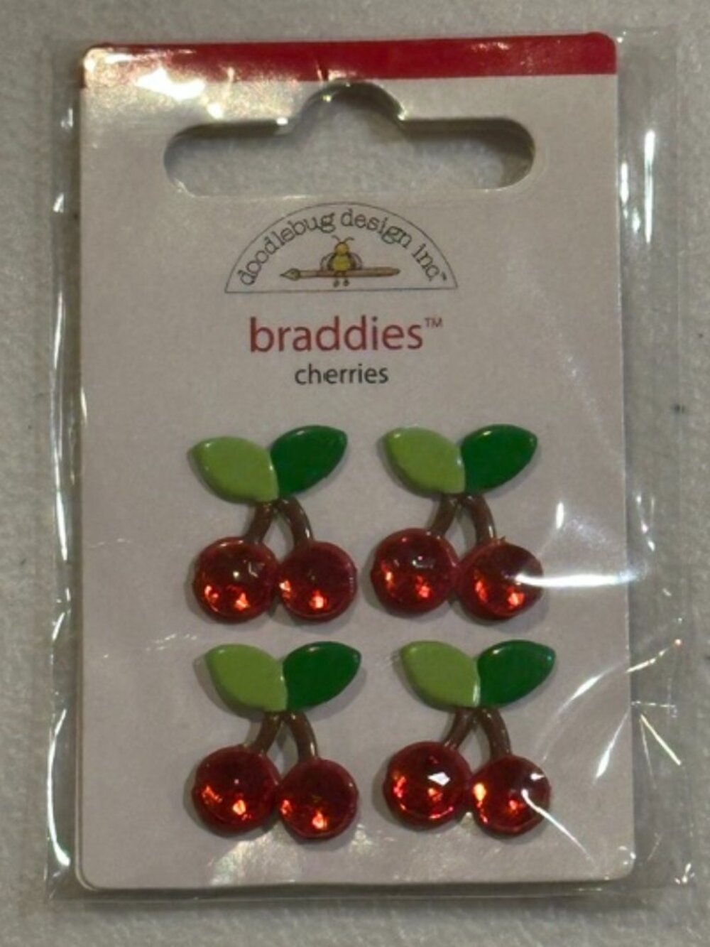 NEW Doodlebug Design Inc. Braddies "Cherries" #2105-Set of 4
